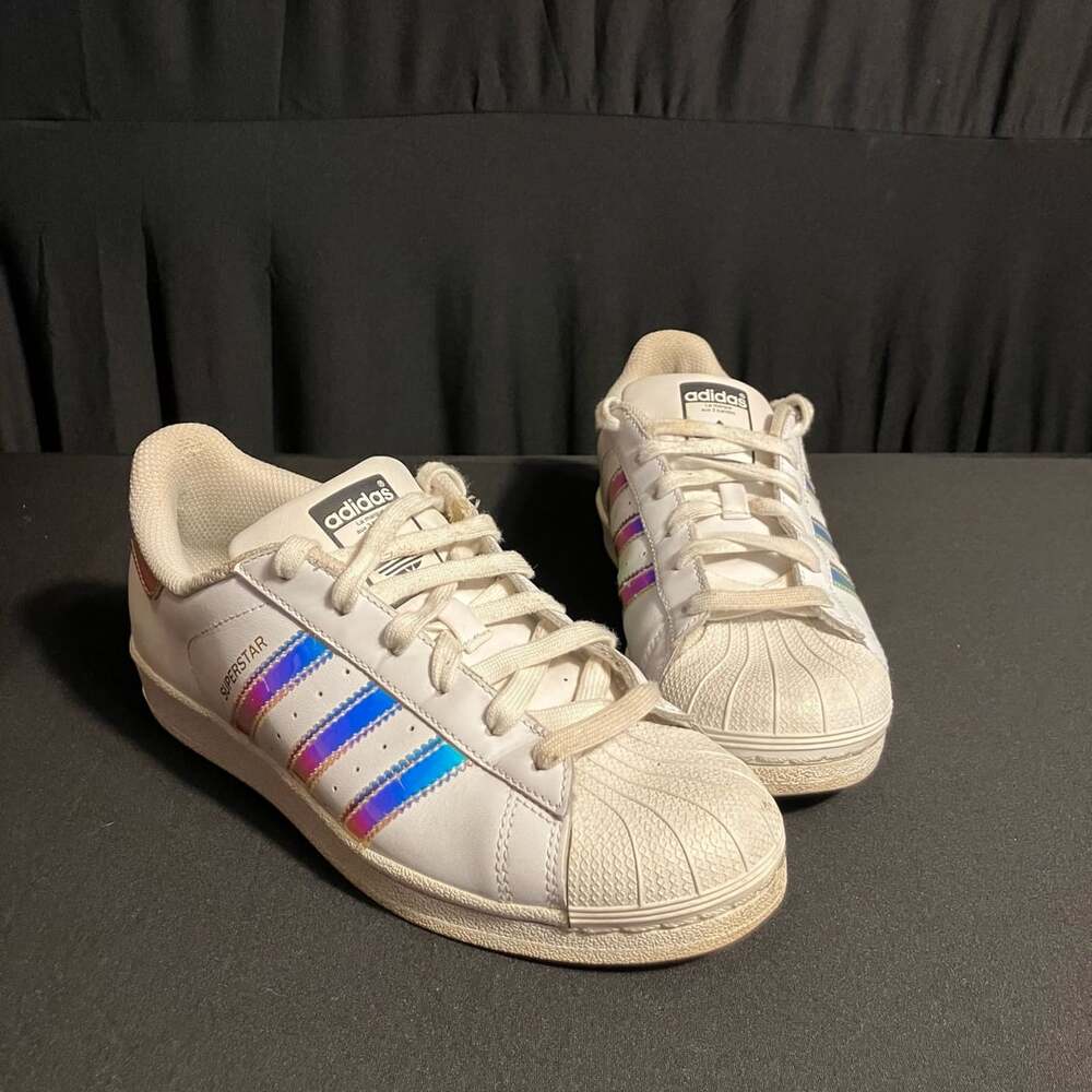 Adidas Superstar Size 5 White Iridescent Sneakers